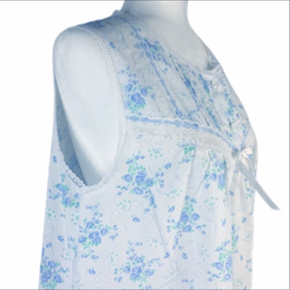 Willow Creek Vintage Nightgown 80's Forget Me Nots Floral Med/Large - Picture 6 of 8